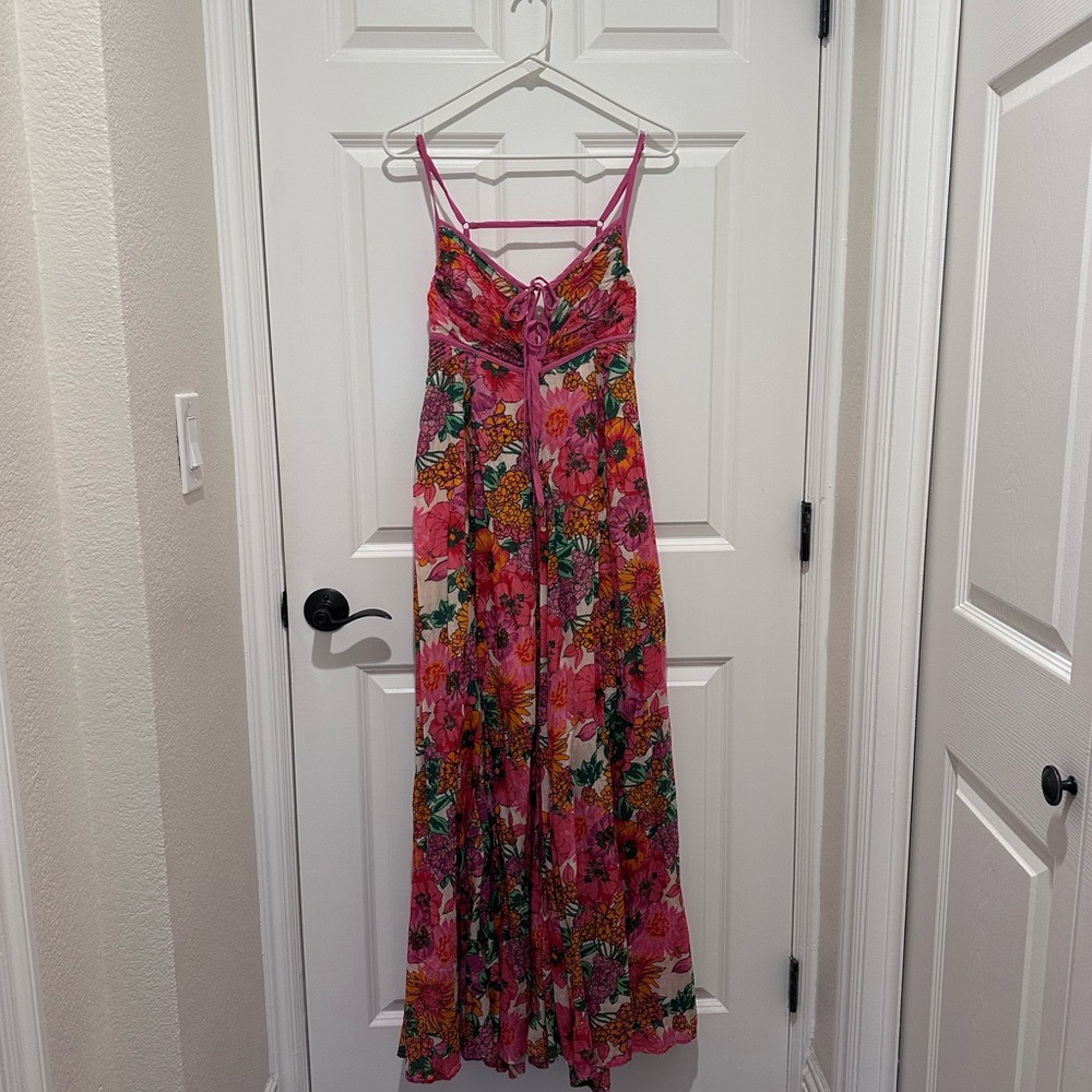 Free People Pink Floral Maxi Dress